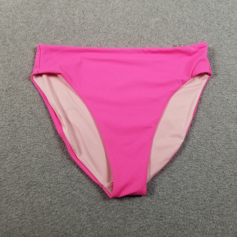 Victoria's Secret Bikini Bottom Womens M Medium Pink High Waist Swimwear Beach